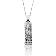 Tienda Elegante Gümüş Cevşen Dualı Silindir Kolye
