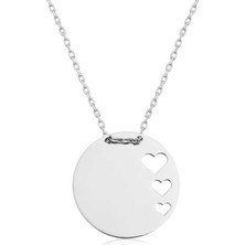 Tienda Elegante Gümüş Çember Kalp Bayan Kolye