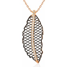 Tienda Elegante Gümüş Rose Yaprak Bayan Kolye