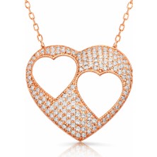 Tienda Elegante Gümüş Kalpli Bayan Kolye