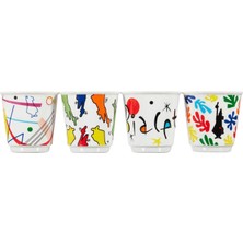 Bialetti - 4'lü Kahve Bardak Seti - Kulpsuz Kahve Shot Bardağı - Bicchierini - Karma Renk - Arte Des
