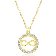 Tienda Elegante Gümüş Gold Minik Sonsuzluk Bayan Kolye