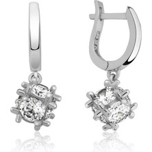 Tienda Elegante ​Gümüş Taşlı Küp Küpe