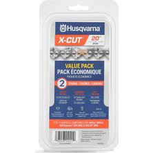 Husqvarna X-Cut SP33G Testere Zinciri, 51 Cm, 2'li Paket, 80 Bağlantılı, Düşük Geri Tepme, Gri