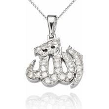 Tienda Elegante Gümüş Allah Yazılı Bayan Kolye