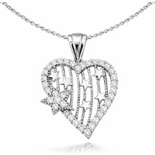 Tienda Elegante Gümüş Kalp Yıldız Bayan Kolye