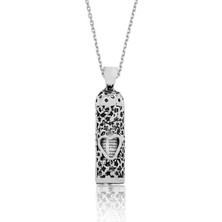 Tienda Elegante Gümüş Kalp Cevşen Dualı Kolye