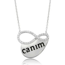Tienda Elegante Gümüş Canım Yazılı Sonsuzluk Bayan Kolye