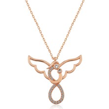 Tienda Elegante Gümüş Rose Melek Anne Ve Çocuk Bayan Kolye