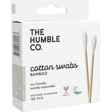 The Humble Co. Humble Brush Bamboo SWABS%100 Ekolojik Kulak Çubuğu 100 Adet White