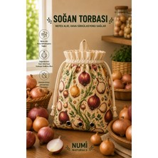 NUMI Naturals Nefes Alan Soğan Saklama Torbası – Hava Sirkülasyonlu Bez Soğan Depolama Çantası 35X35 cm - Uzun Süre Taze Saklama