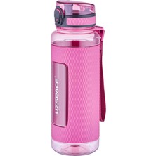 Uzspace Fiftyfifty 1100ML -Mega Büyük Boy- Su Matarası Silikon Korumalı Kaydırmaz Gövde Pembe