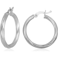 Tienda Elegante Gümüş 3 mm Burgu Şarnel Küpe