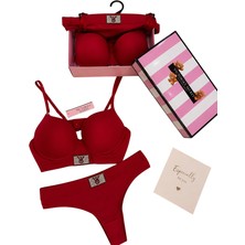 Victoria's Secret 2 Li Push Up Saten Sütyen Külot Takım