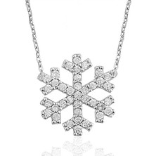 Tienda Elegante Gümüş Kar Tanesi Bayan Kolye