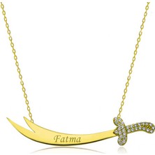 Tienda Elegante Gümüş Gold İsimli Zülfikar Kılıcı Bayan Kolye