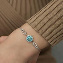 Tienda Elegante Gümüş Aquamarine Bayan Bileklik