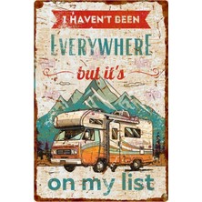 AYNED Print Karavan ve Seyahat Temalı Metal Tabela, Vintage Pas Görünümlü Duvar Dekoru