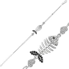 Tienda Elegante Gümüş Kalpli Balık Bayan Bileklik