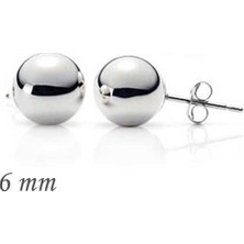Tienda Elegante Gümüş Top Küpe - 6 mm