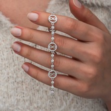 Tienda Elegante Gümüş Halka İçinde Sonsuzluk Kadın Bileklik