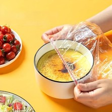 Promosyonca 100 Adet Yeniden Kullanılabilir Elastik Yiyecek Koruyucu Kapak, Esnek Yiyecek Kapağı, Fa