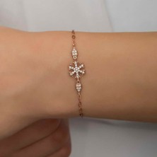 Tienda Elegante Gümüş Rose Kar Tanesi Kadın Bileklik
