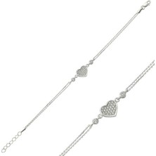 Tienda Elegante Gümüş Kalpli Bayan Bileklik