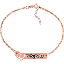 Tienda Elegante Gümüş Rose Birleşen Kalpler İsimli Bayan Bileklik