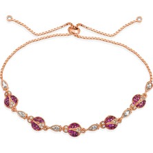 Tienda Elegante Gümüş Rose Uğur Böcekli Asansör Bileklik