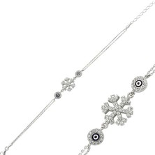 Tienda Elegante Gümüş Nazarlı Kar Tanesi Bayan Bileklik