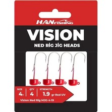 Han Fishing Hanfish Vision Ned Rig Red Uv Jighead