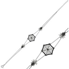 Tienda Elegante Gümüş Örümcek Ağı Bayan Bileklik