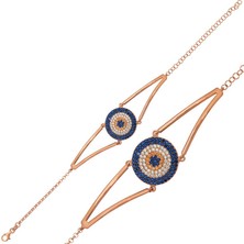Tienda Elegante Gümüş Rose Nazar Bayan Bileklik