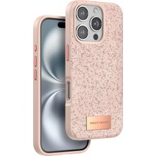 Techora Sale Mey Ithalat®   iPhone 16 Pro Bright Simli Kapak - Pembe