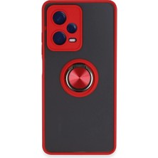 Royaleks Xiaomi Redmi Note 12 Pro 5g Kılıf Montreal Yüzüklü Silikon Kapak - Kırmızı