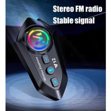 Zenviaa Y12  Motor Kask Kulaklık Rgb Modlu Radyolu Motosiklet Kulaklık 5.3 Bluetooth Intercom Znv2
