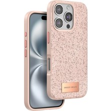 Techora Sale Mey Ithalat®   iPhone 16 Pro Max Bright Simli Kapak - Pembe