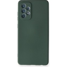 Royaleks Samsung Galaxy A72 Kılıf Nano Içi Kadife Silikon - Koyu Yeşil