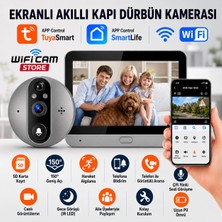 Wificam Tuya Smart Ekranlı Akıllı Kapı Dürbün Kamerası Geniş Açı Sd Karta Kayıt Görüntülü Arama