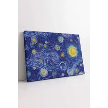 Mushen Studio Van Gogh Yıldızlı Gece , Yıldızlı Gökyüzü Kanvas, Van Gogh Tablo, Premium Kalite Kanvas Tablo Duvar