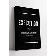 Mushen Studio Execution Tanımı Yazılı Modern  Minimal Ofis Çalışma Alanı Için Motivasyon Dekoru Kanvas Tablo Duvar