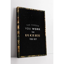 Mushen Studio The Harder You Work Sözlü Vintage Çerçeve Desenli Minimal Tasarım  Dekoru Kanvas Tablo Duvar Dekoru