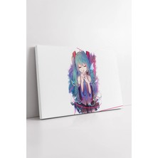 Mushen Studio Hatsune Miku Pastel Renkli Minimal Anime Çizimi Duygusal Sanatsal Dekoratif Kanvas Tablo Duvar Dekor