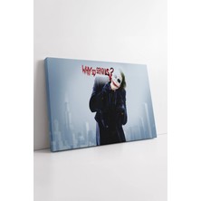 Mushen Studio Joker Why So Serious Yazılı Şehir Manzaralı Sinematik Tarz Modern Dekoratif Kanvas Duvar Tablosu Kan