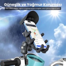 MidasTech Gidon Bağlantılı Güneş ve Yağmur Korumalı 360° Derece Ayarlanabilir Motosiklet Bisiklet Tele