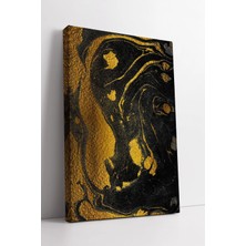 Mushen Studio Siyah Altın Mermer Efektli Soyut Modern Sanat Deseni Lüks Ev Ofis Dekoru Kanvas Tablo Duvar Dekoru S