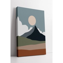 Mushen Studio Güneş ve Dağ Manzaralı Minimal Boho  Modern Duvar Dekoru Estetik Doğal Stil Kanvas Tablo Duvar Dekor
