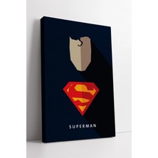Mushen Studio Superman Minimal Tasarım  Çizgi Roman Stilinde Modern Ev ve Ofis Duvar Dekoru Kanvas Tablo Duvar Dek