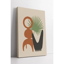 Mushen Studio Soyut Bitki ve Heykel Formlu Modern  – Minimal Boho Tarz Duvar Dekoru, Estetik Sanat Kanvas Tablo Du